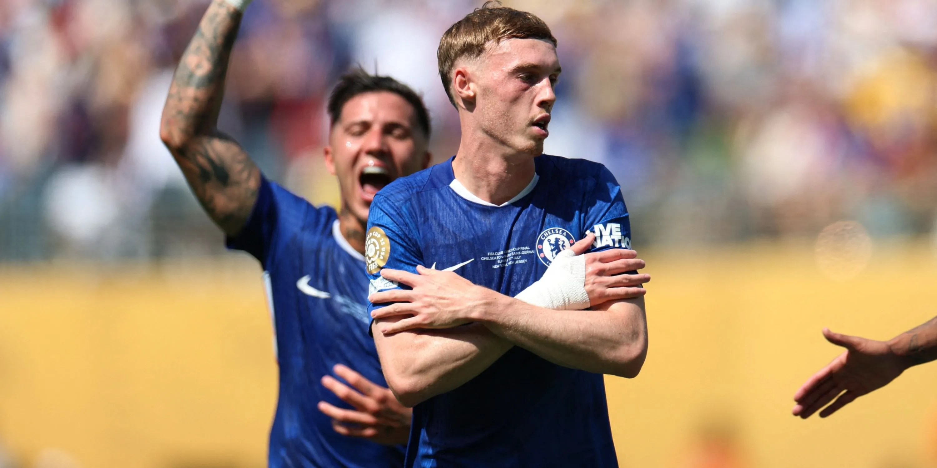 Cole Palmer ăn mừng bàn thắng cho Chelsea tại chung kết FIFA Club World Cup